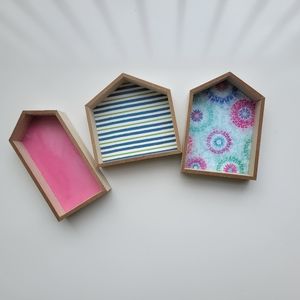 Striped Wooden Display Shadow Box